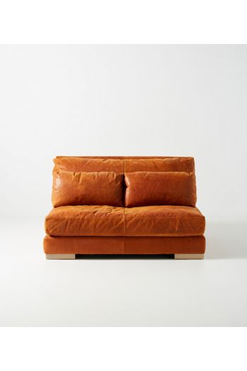 Relaxed Sunday Modular Leather Armless Loveseat