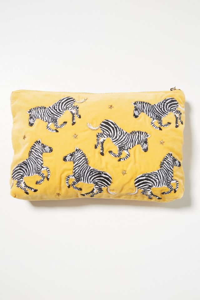 Zebra Velvet Pouch #1