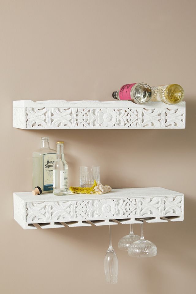 Handcarved Lombok Wall-Mounted Wine Rack #3