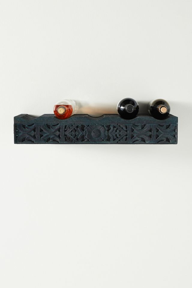 Handcarved Lombok Wall-Mounted Wine Rack | AnthroLiving