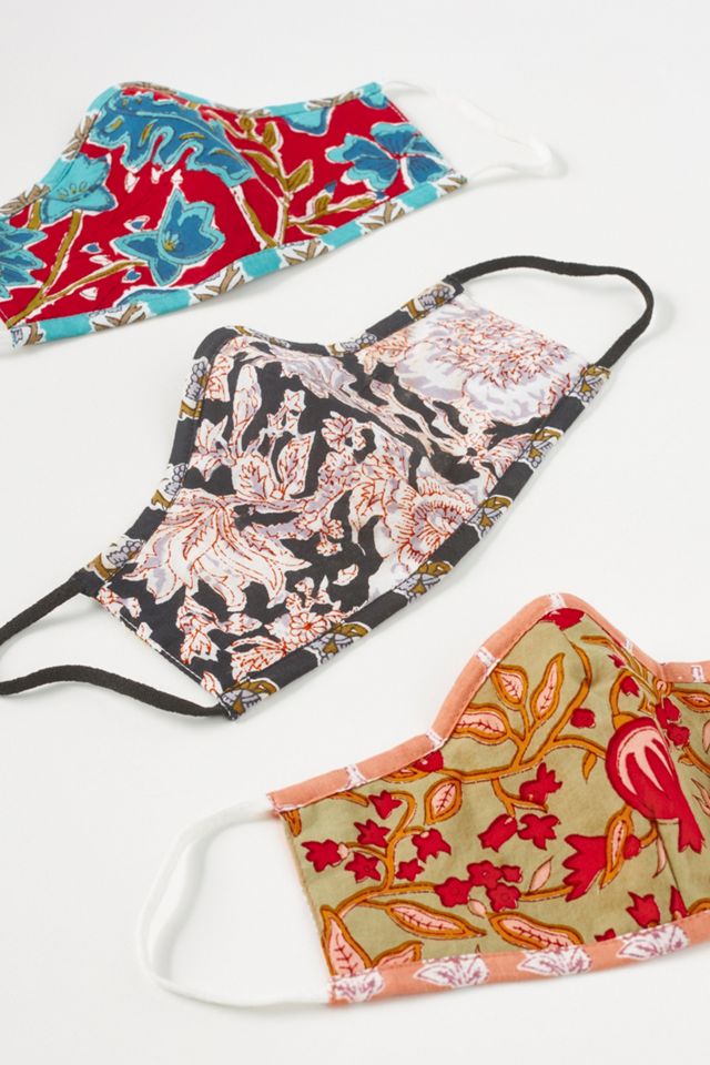 Anthropologie Reversible Lightweight Ear Loop Reusable Face Masks, Set of 3 #4