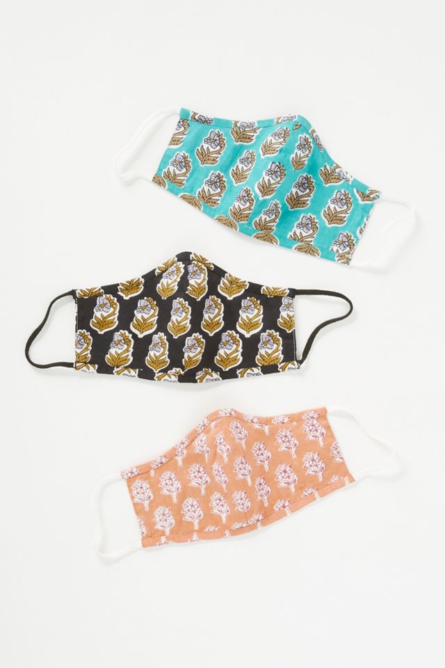 Anthropologie Reversible Lightweight Ear Loop Reusable Face Masks, Set of 3 #1