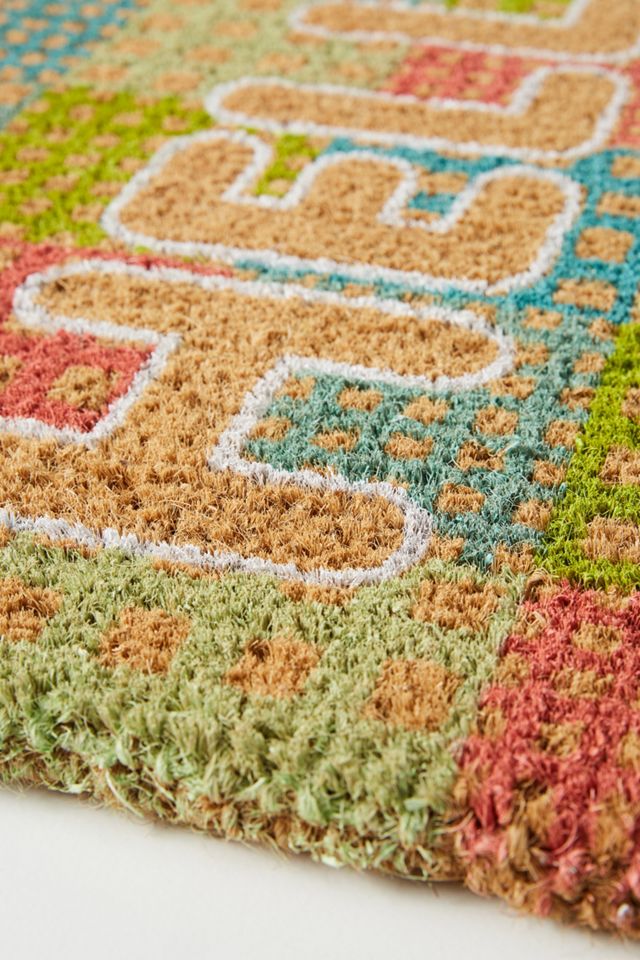 Gingham Hello Doormat #1