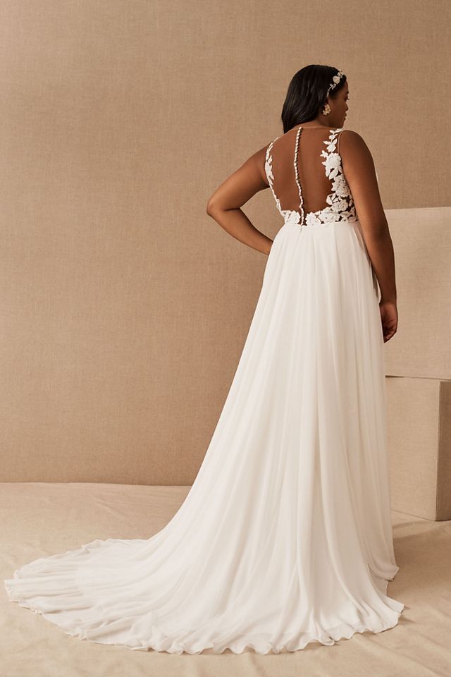 Jenny by Jenny Yoo Elinor Deep V-Neck Lace & Illusion Wedding Gown #1