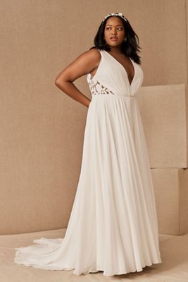 Jenny by Jenny Yoo Elinor Deep V-Neck Lace & Illusion Wedding Gown