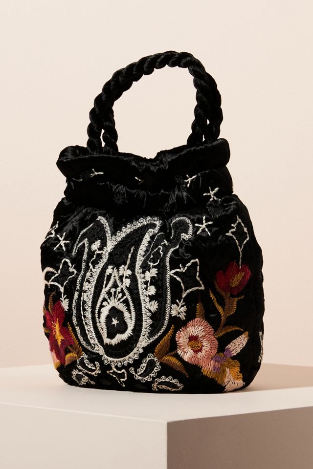 Velvet Pouch Johnny Was Bags On Sale Wendy Embroidered Velvet Bag  Anthropologie