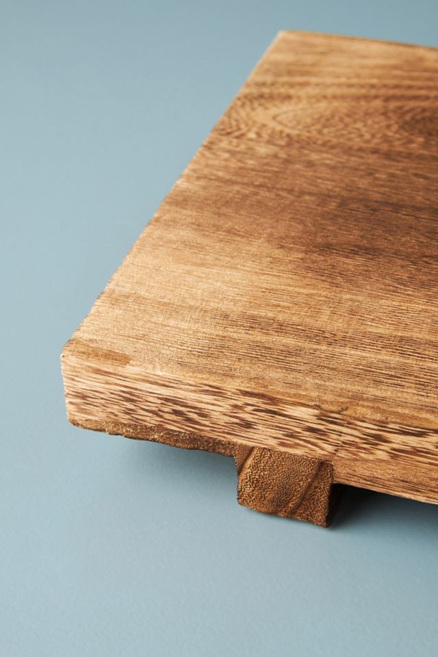 Paulownia Wood Pedestal Tray #1