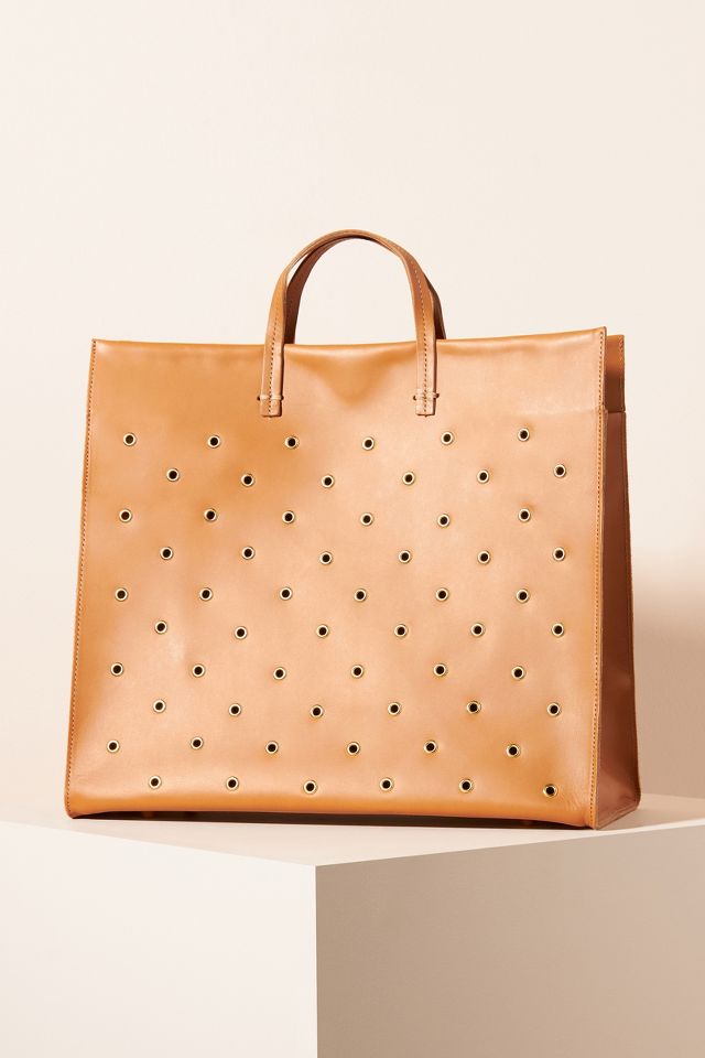 Clare V. Studded Leather Tote Bag