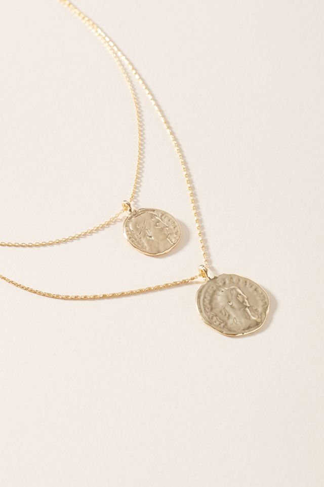 Double Coin Layered Necklace #1