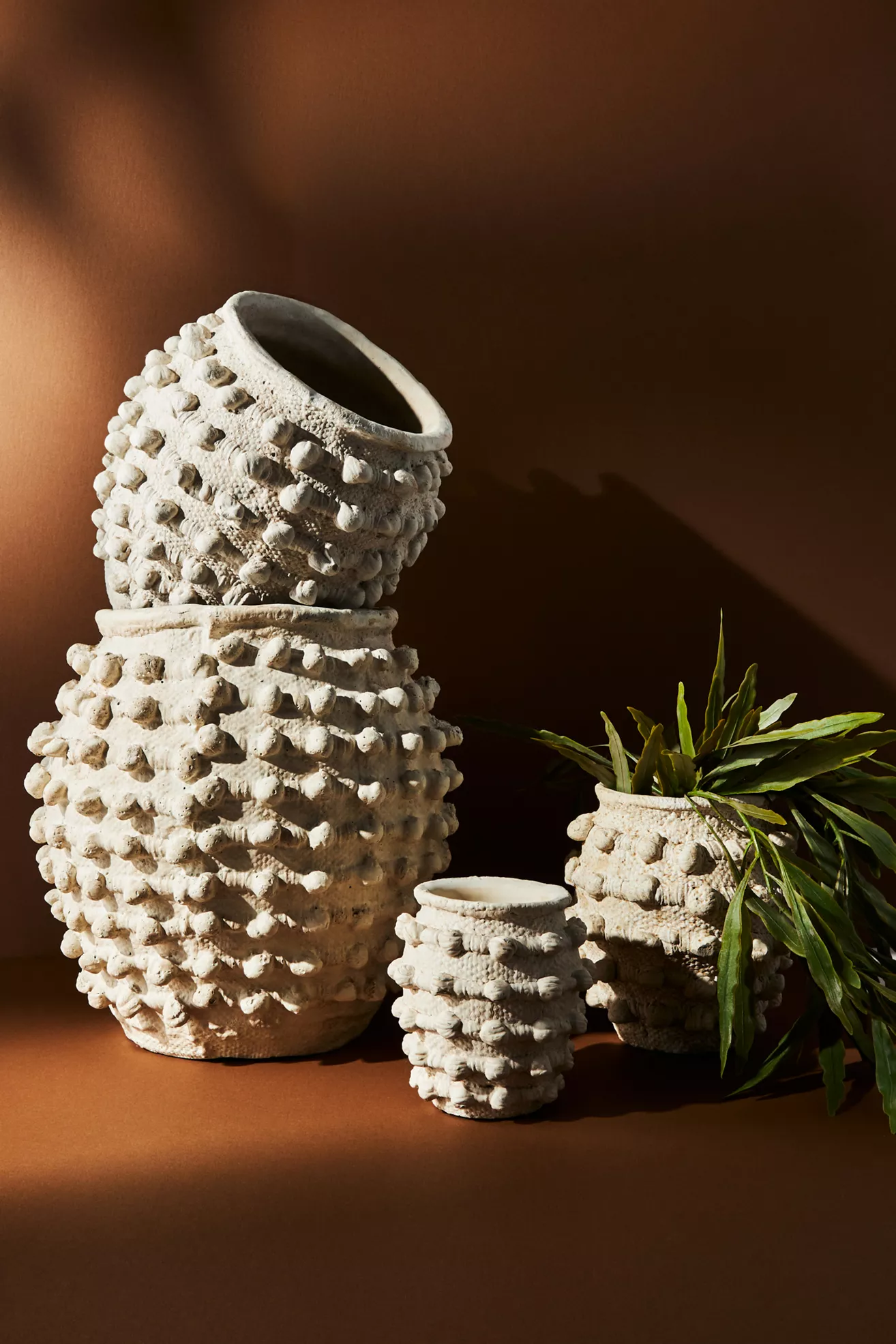 Minka Textured Pot | Stylish Handpainted Cement Vase