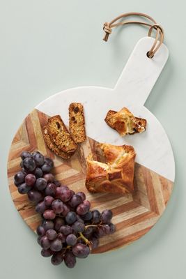 Chevron Marble Round Cheese Board