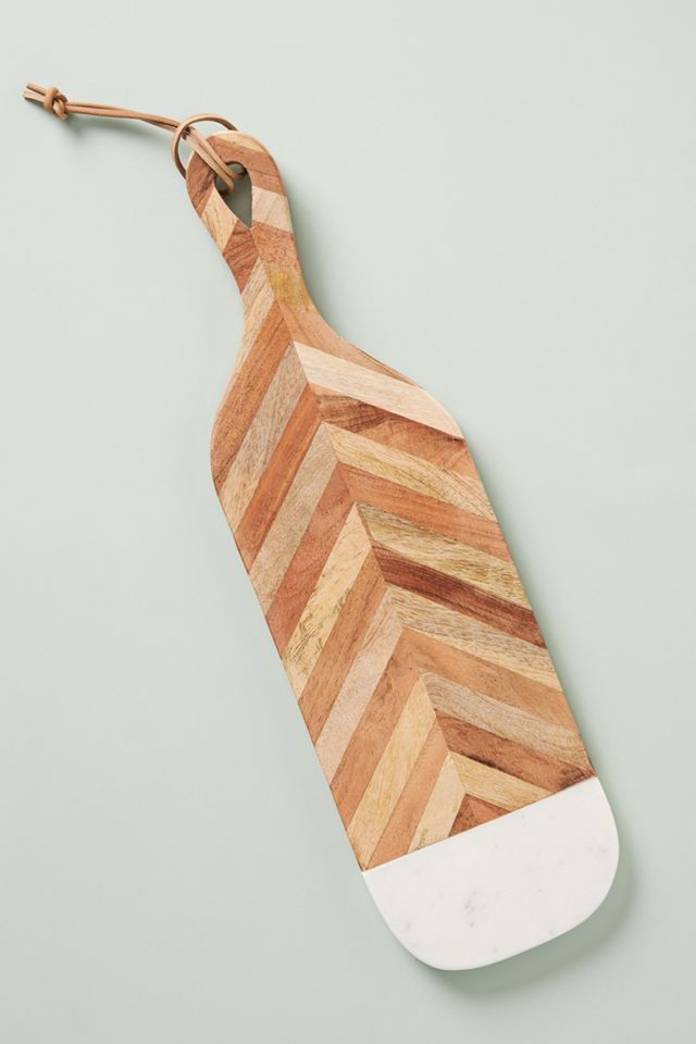 Chevron Marble Paddle Cheese Board #1