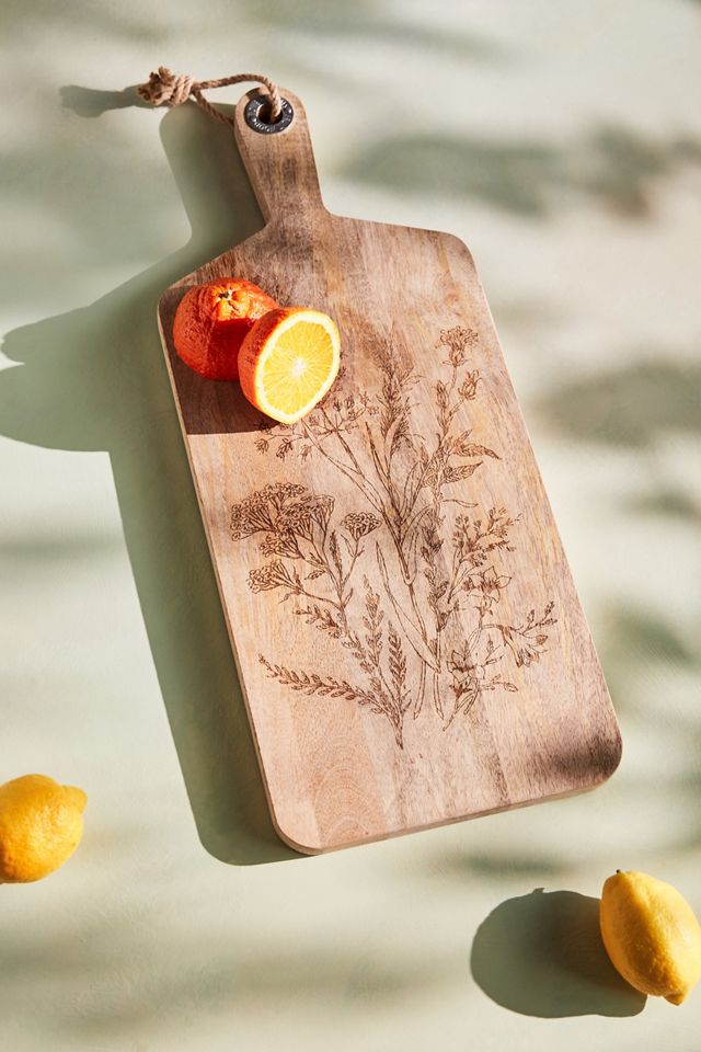 Wildflower Etched Wood Cutting Board #3