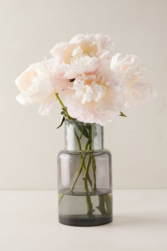 Smoky Recycled Glass Column Vase #2