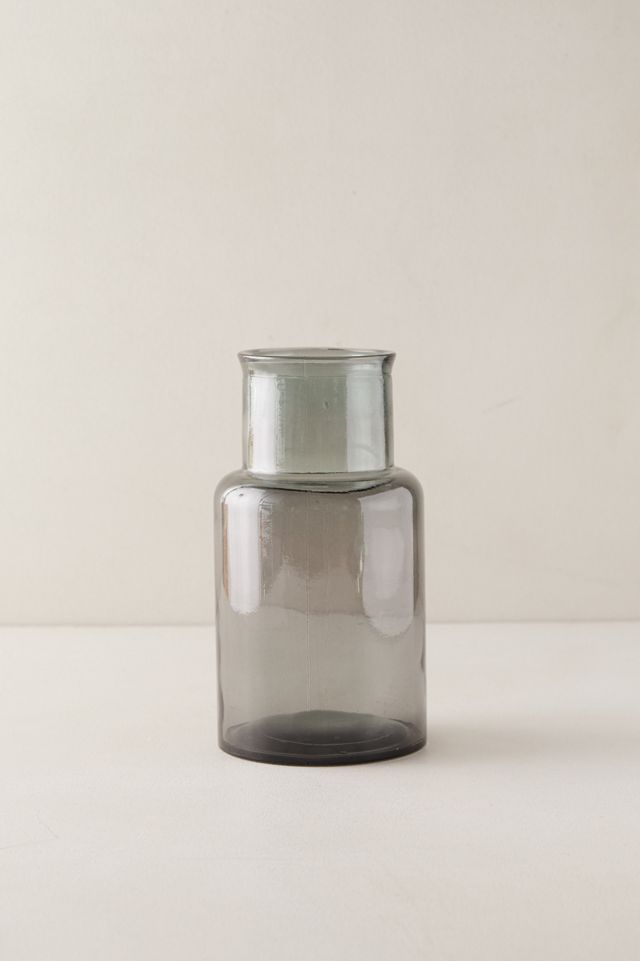 Smoky Recycled Glass Column Vase #3
