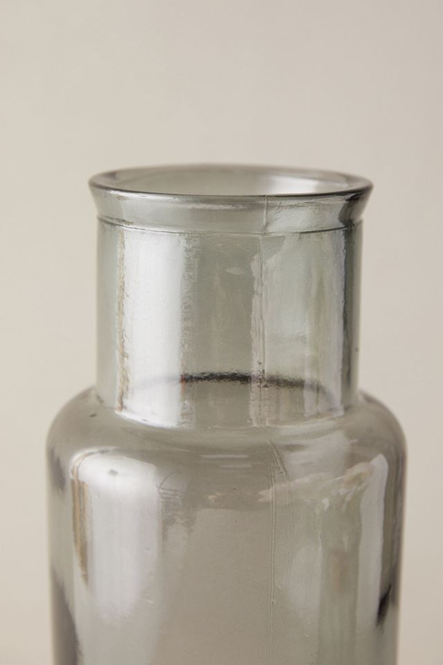 Smoky Recycled Glass Column Vase #4