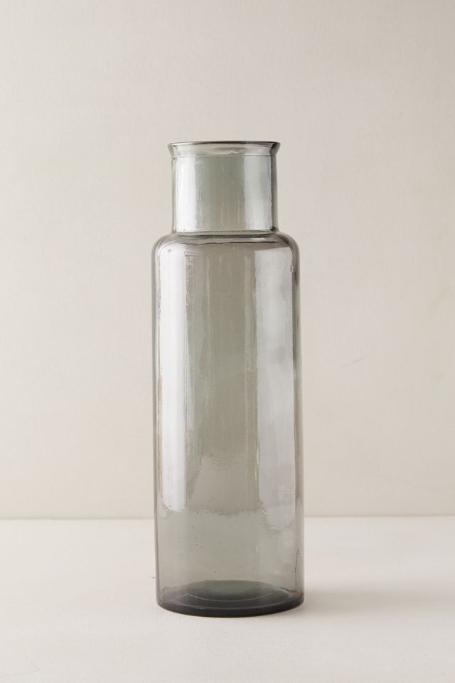 Smoky Recycled Glass Column Vase #1