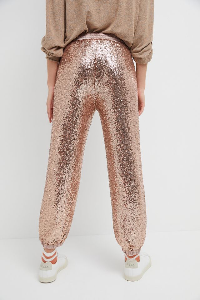 Anthropologie store sequin joggers