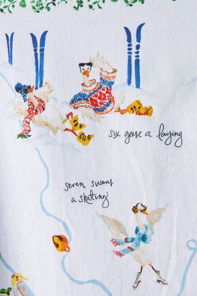 Inslee Fariss Twelve Days of Christmas Menagerie Dish Towel #1
