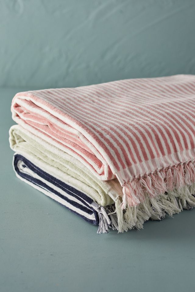 Venice Fringed Cotton Beach Towel #1