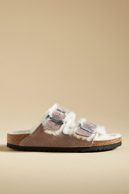 Birkenstock Arizona Shearling-lined Sandals In Purple