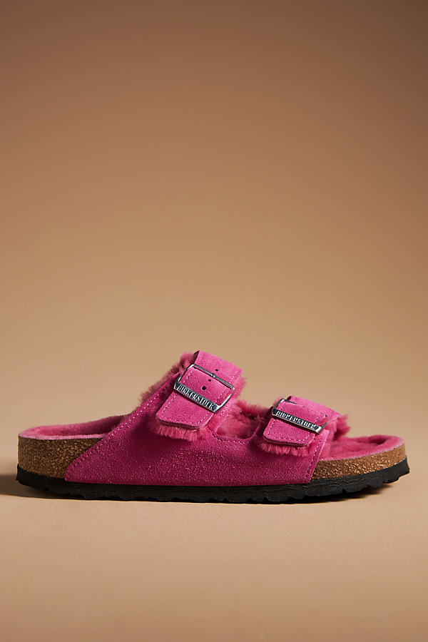 Birkenstock Arizona Shearling-lined Sandals In Pink