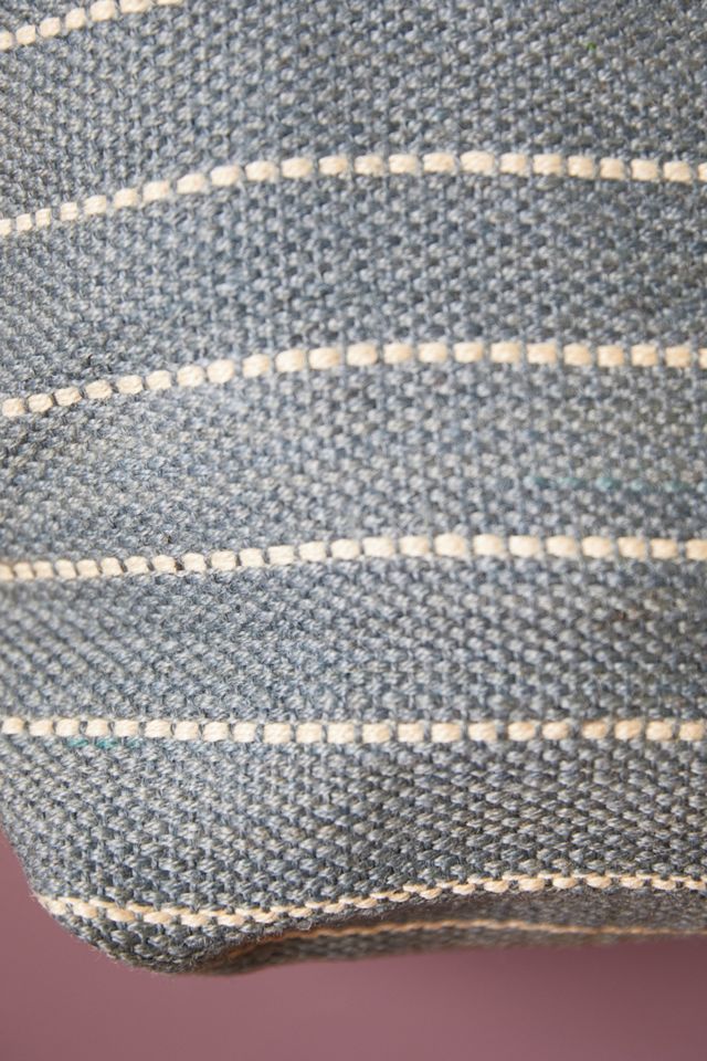Woven Jute Tote Bag, Sage Stripe #1