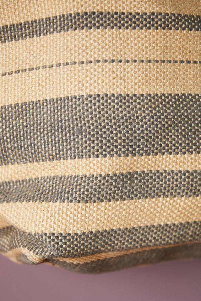 Woven Jute Tote Bag, Natural Stripe #1