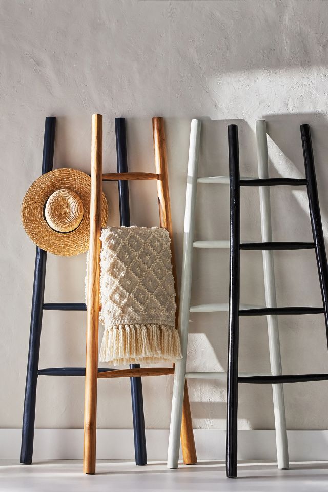 Travis Decorative Teak Blanket Ladder | AnthroLiving