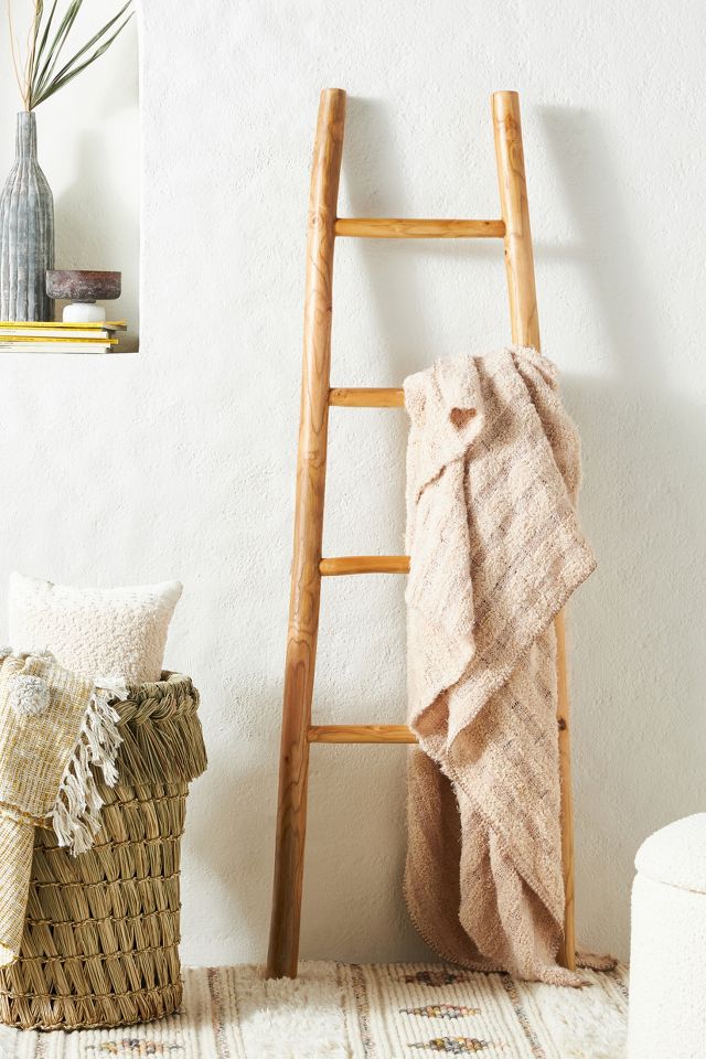 Gebakjes kloof Blauwdruk Travis Decorative Teak Blanket Ladder | AnthroLiving