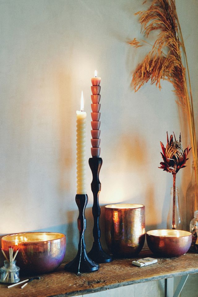 Gleaming Copper Glass Candle #10