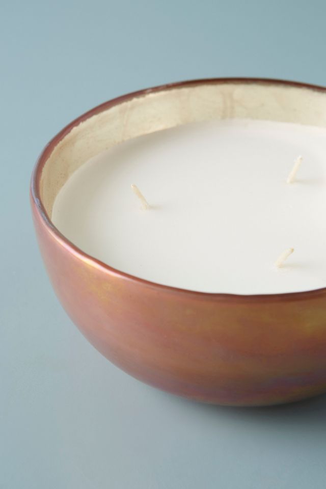 Gleaming Copper Glass Candle #3