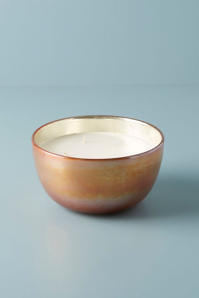 Gleaming Copper Glass Candle #4