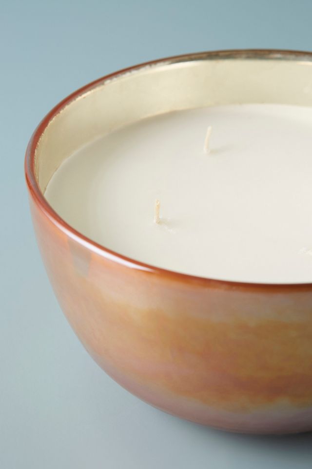 Gleaming Copper Glass Candle #6