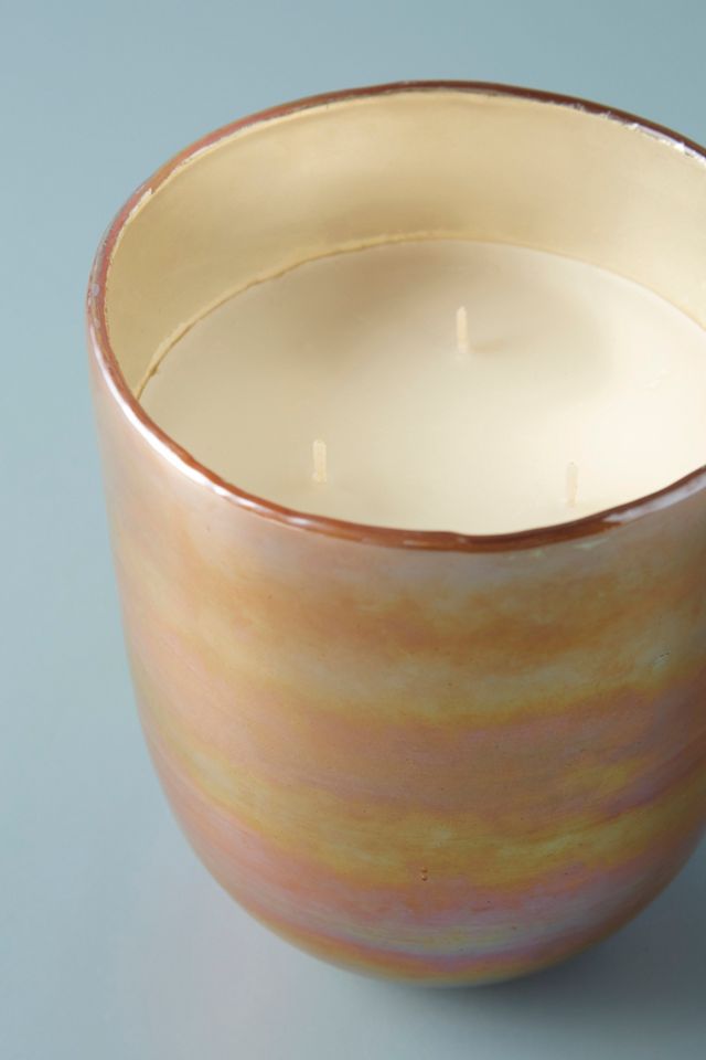 Gleaming Copper Glass Candle #9