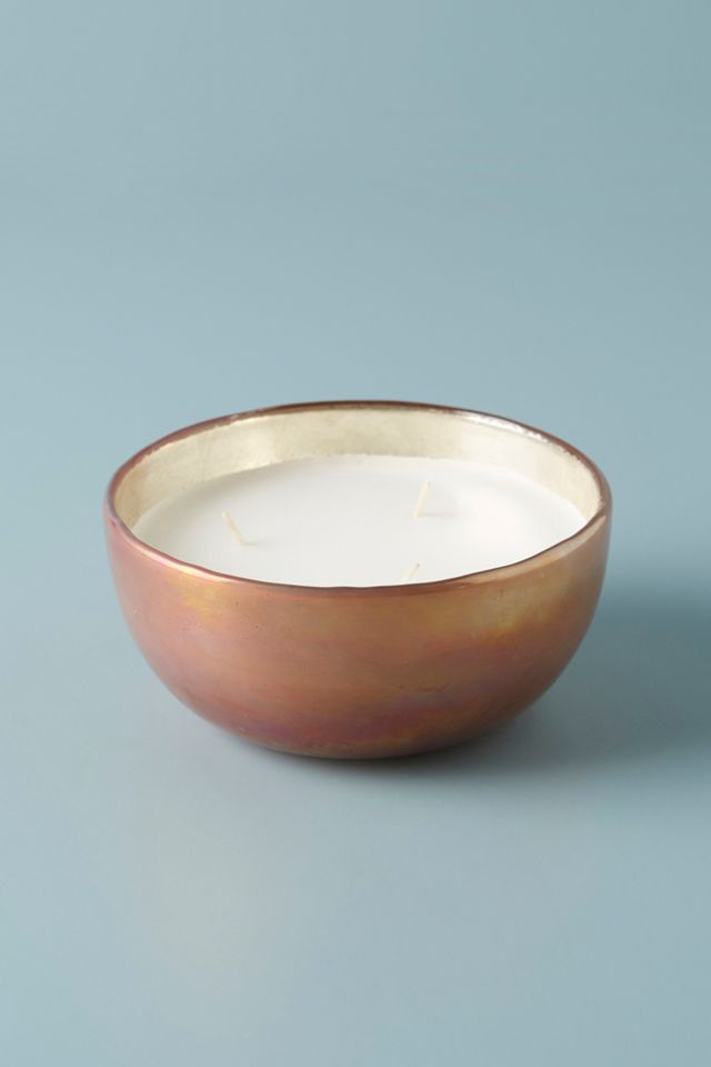 Gleaming Copper Glass Candle #1