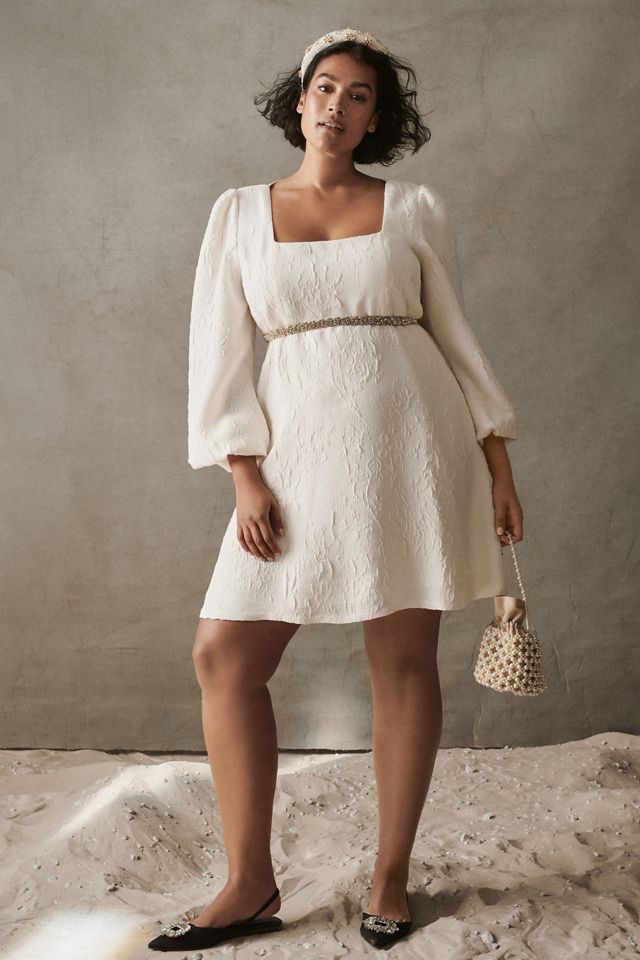 knee length dresses for ladies BELINA LACE MINI DRESS WITH BUBBLE SKIRT  AKIRA