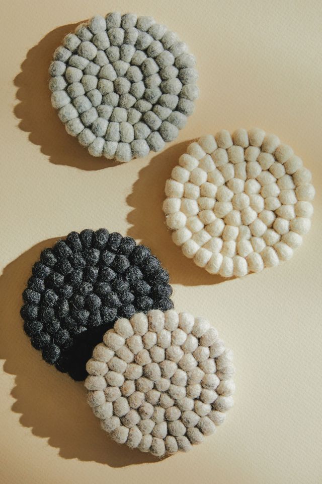 Heartfelt by Anthropologie Felted Wool Coasters, Set of 4 #1