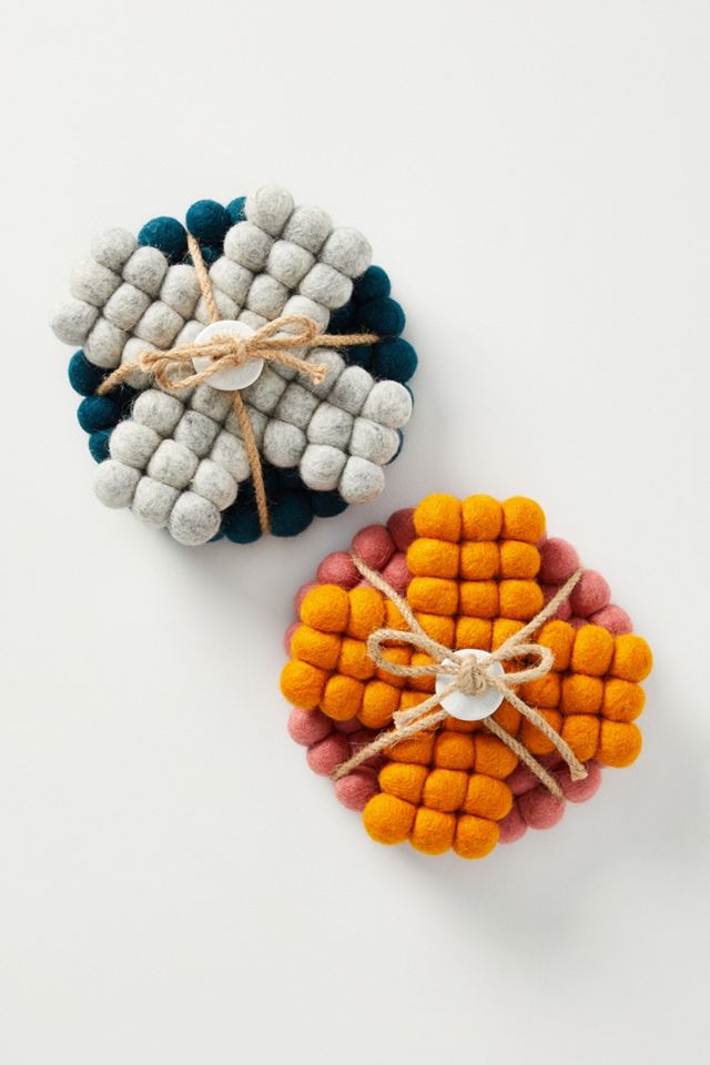 Heartfelt by Anthropologie XO Felted Wool Trivets, Set of 2 #2