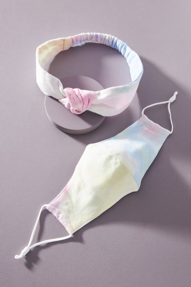 Lele Sadoughi Tie-Dye Headband + Ear Loop Reusable Face Mask Set