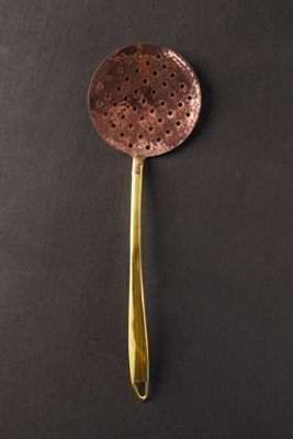 Copper + Gold Strainer Spoon