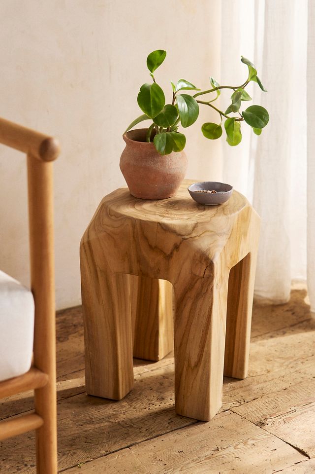 Teak stump stool hot sale