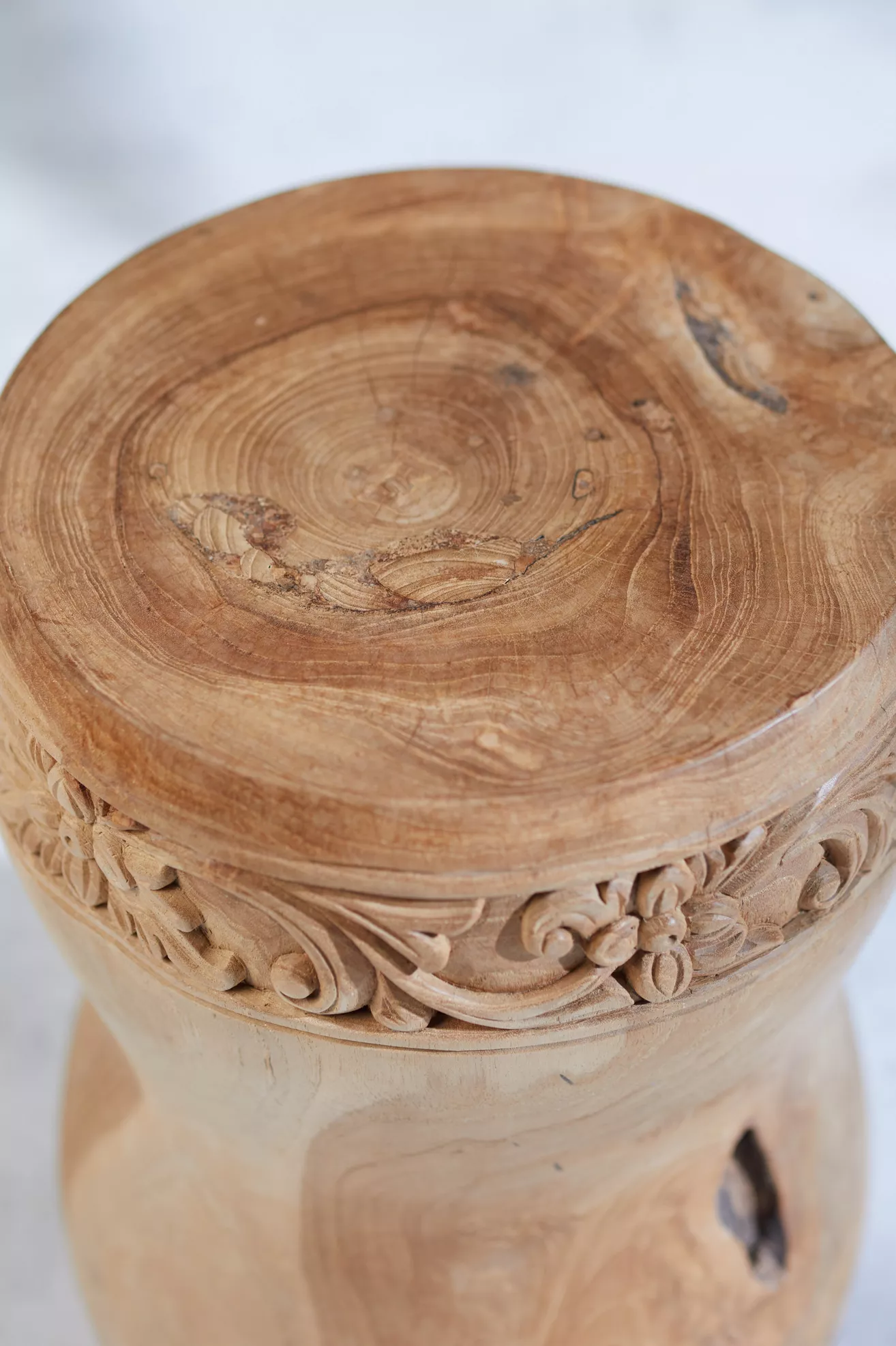 Carved Teak Stool - thumbnail 7