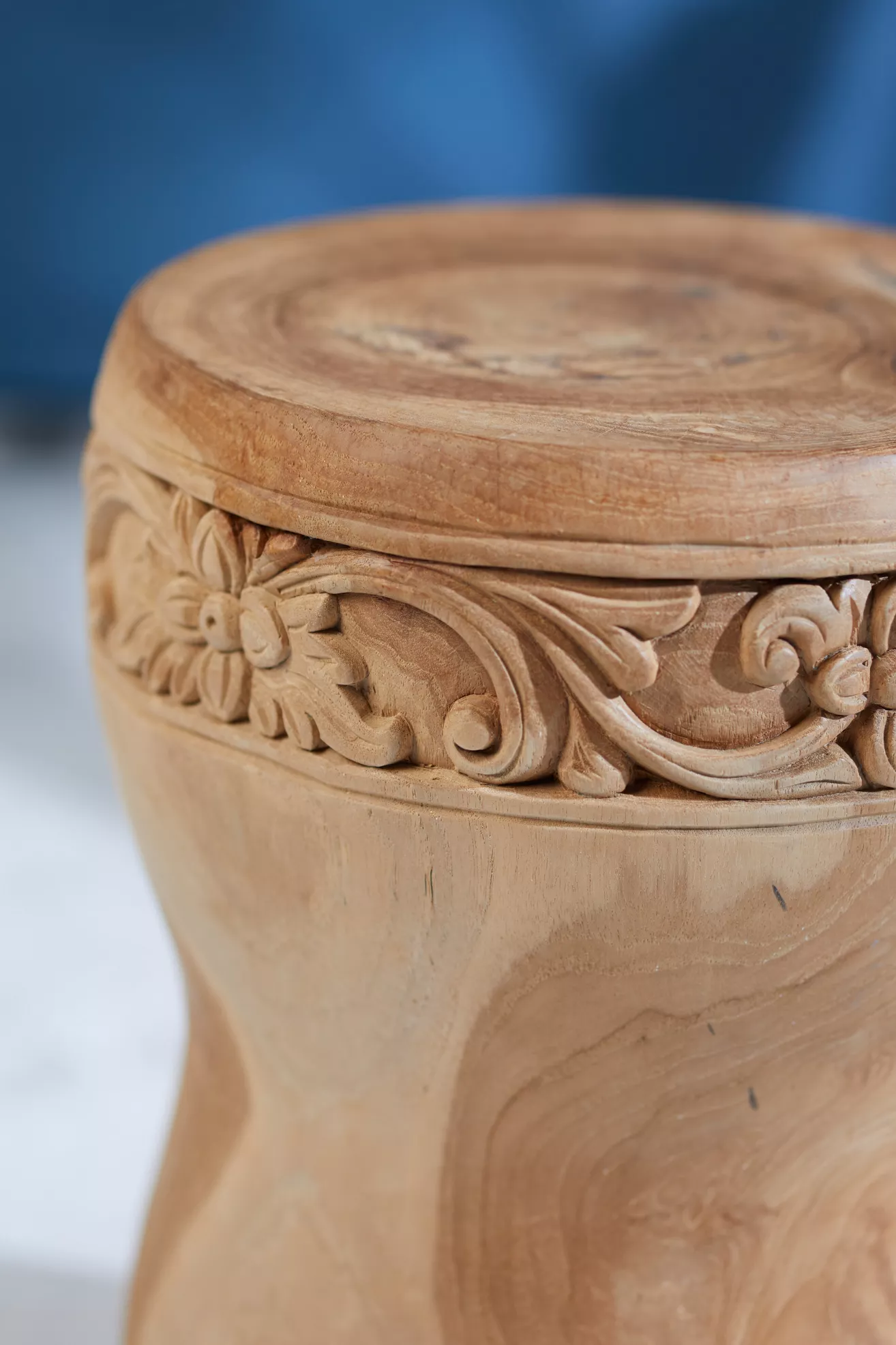 Carved Teak Stool - thumbnail 8