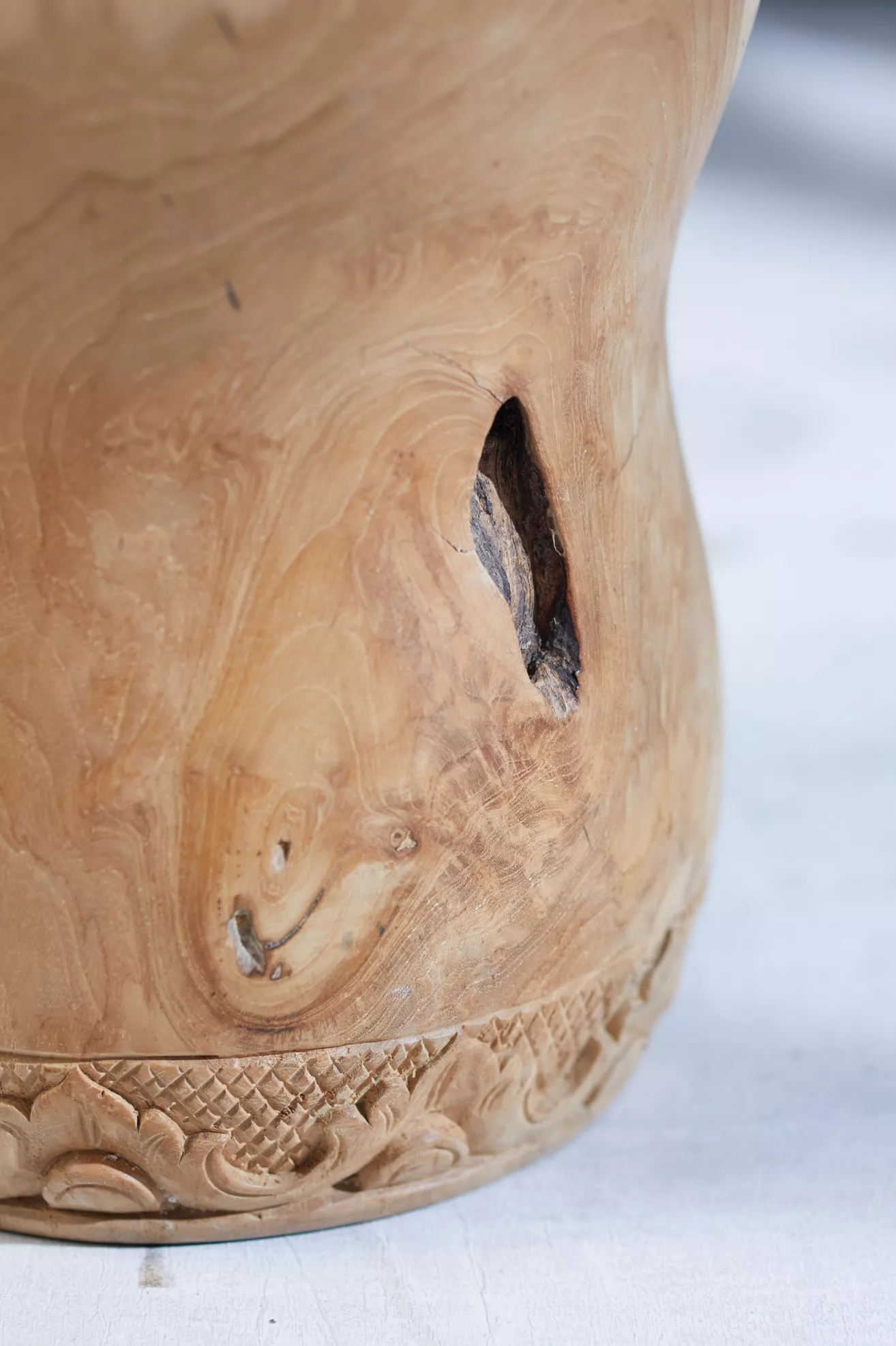 Carved Teak Stool - thumbnail 9