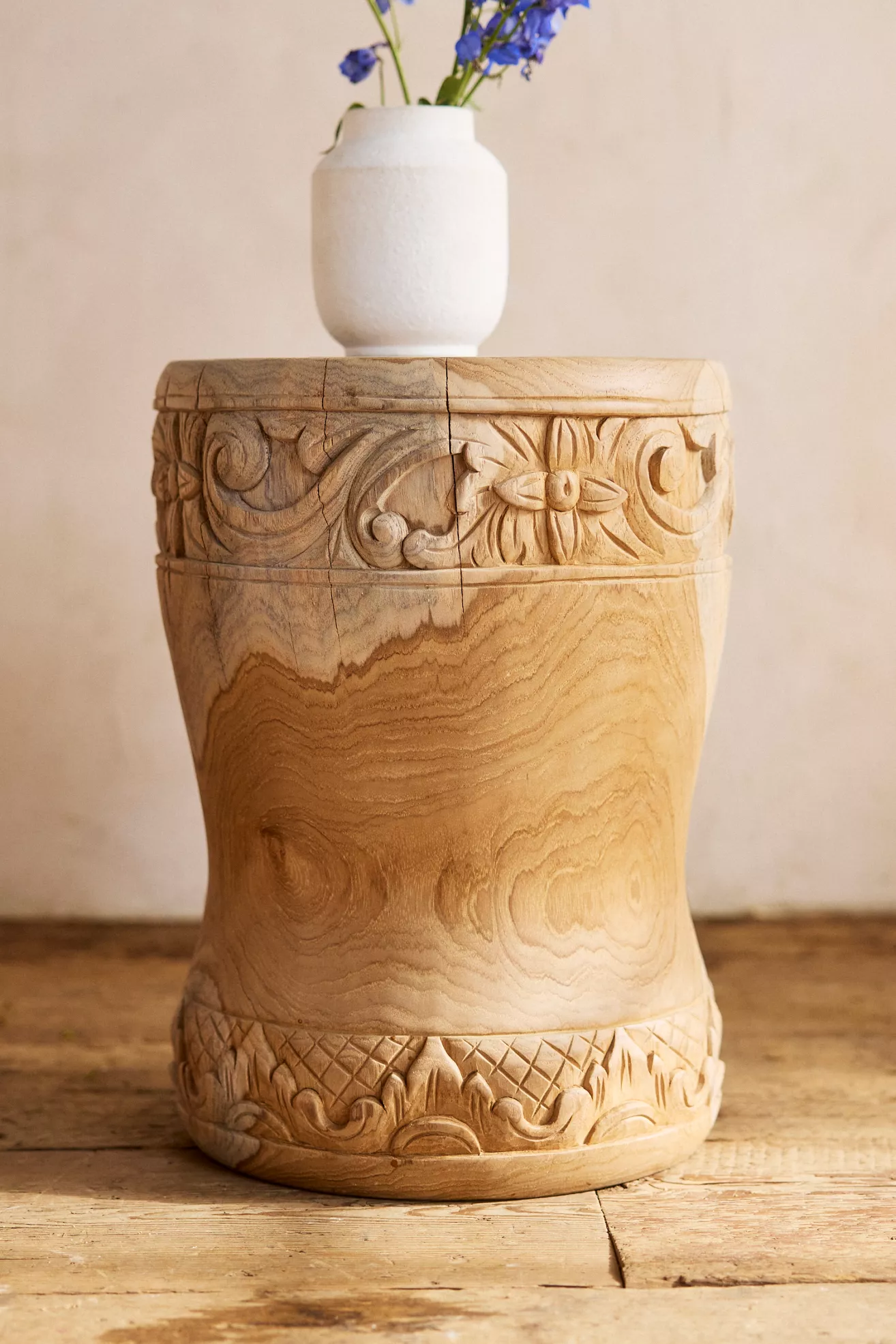 Carved Teak Stool - thumbnail 5