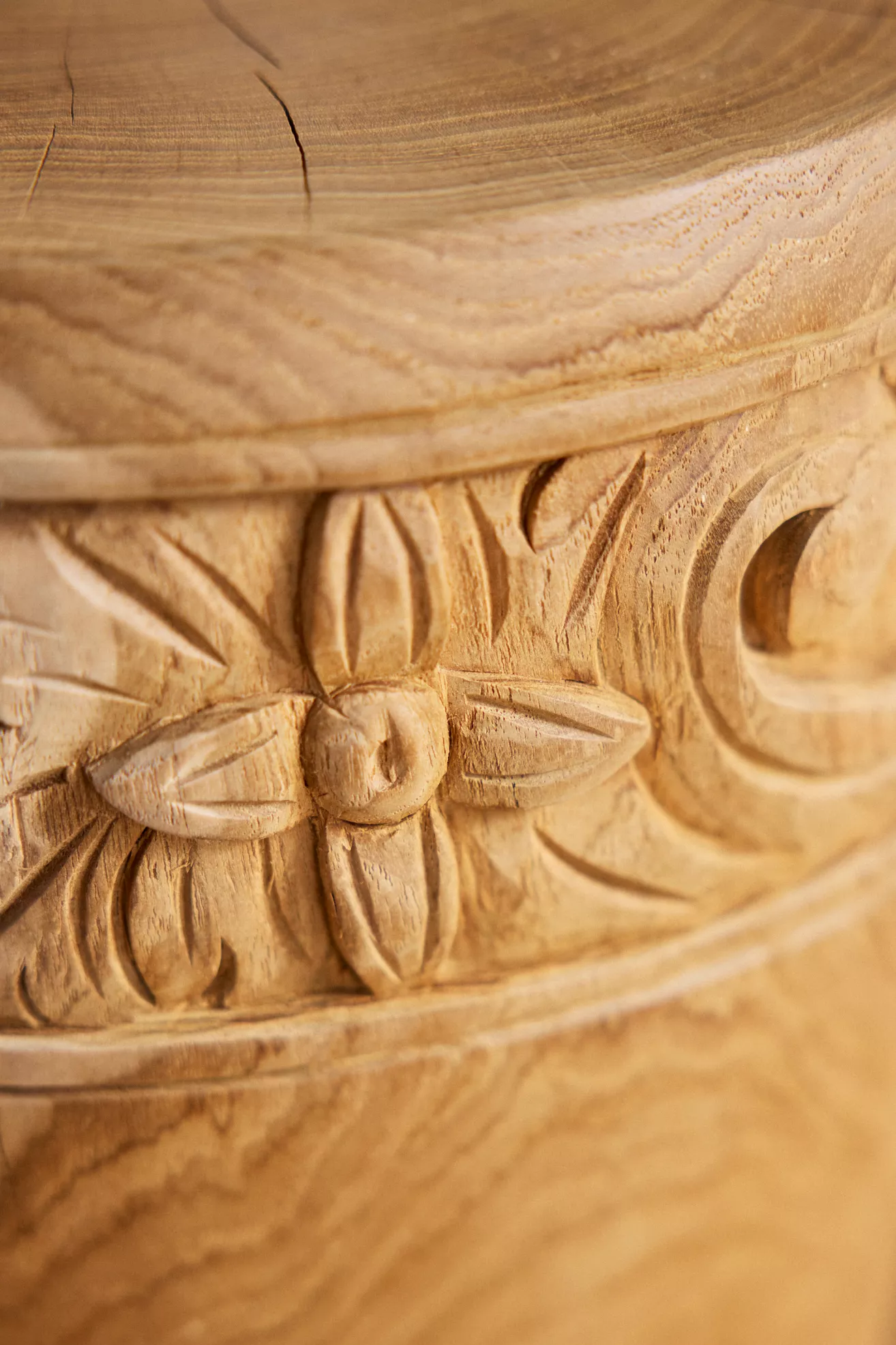 Carved Teak Stool - thumbnail 4
