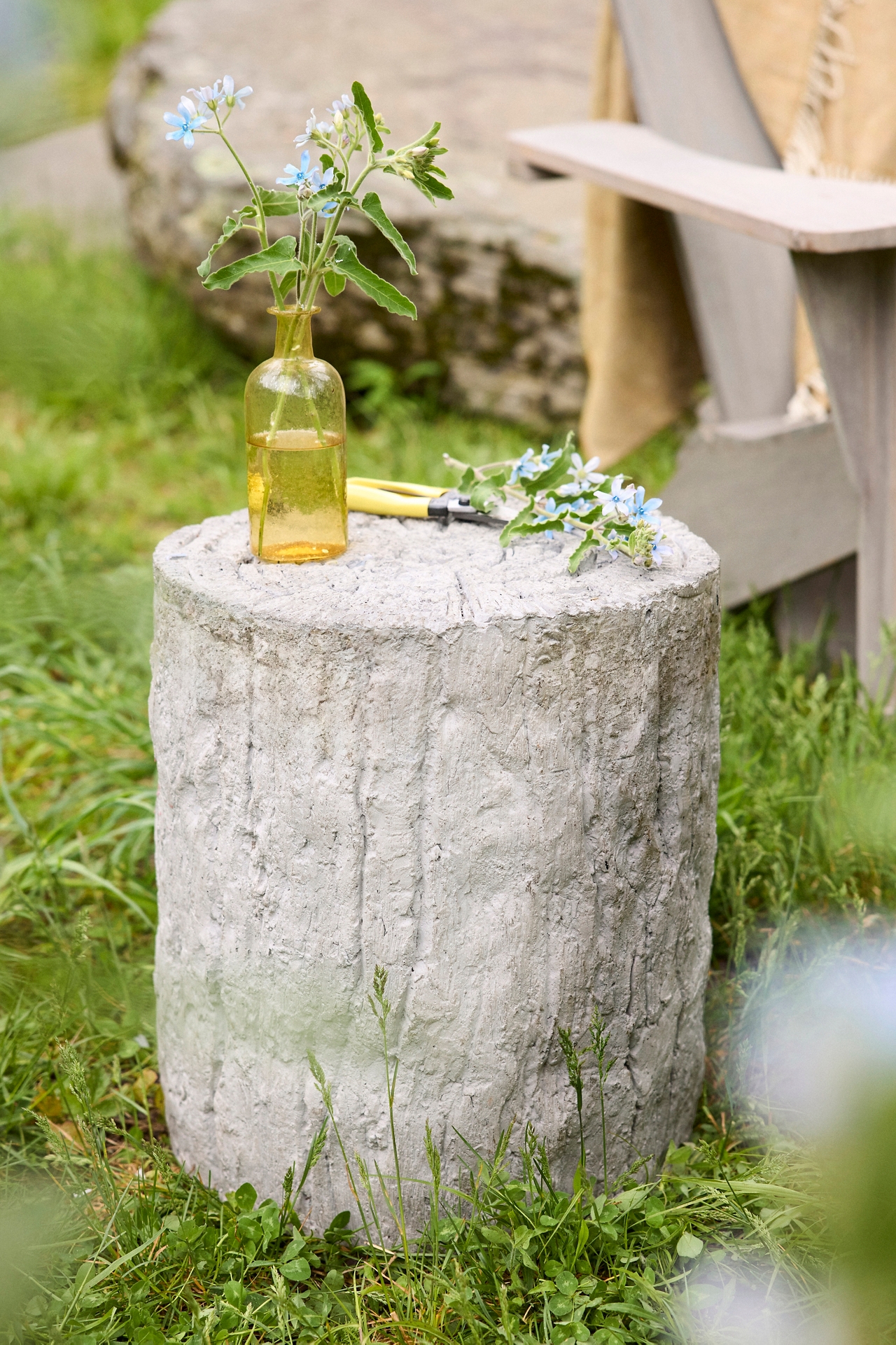 Faux Bois Stool, Round