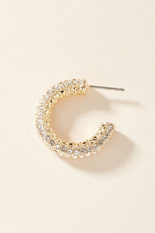 Pave Huggie Hoop Earrings #1