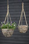 Woven Hanging Basket Pot, Gray 10"